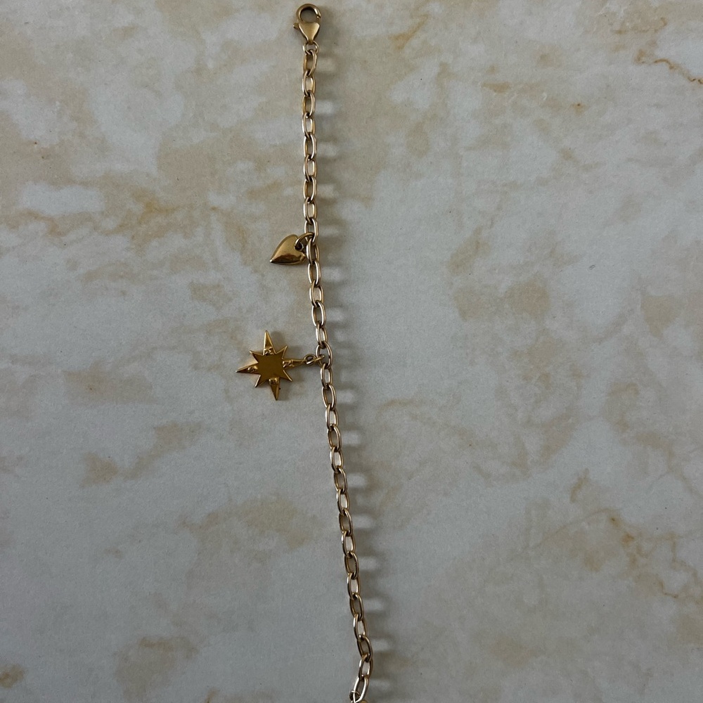 18K gold Hart Chunky bracelet chain
Two tone heart
Star compass - Picture 3 of 5